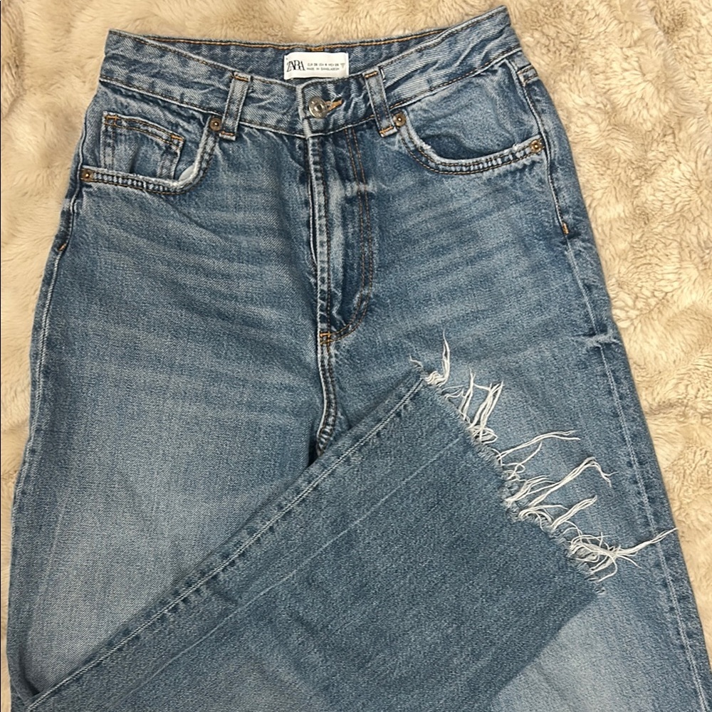 Women's Blue Distressed Jeans
